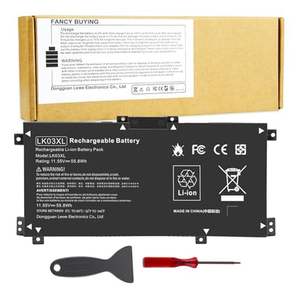 Fancy Buying LK03XL Battery for HP Envy X360 Convertible 15m-bq1xx 15m-bp0xx 15-cr0xxx 15-bq2xx 15-cp0xxx 15t-cn 17-ae1xx 17m-ae011dx 17m-ce0013dx 17t-ce100 L08855-856 l0928-855 - size: 7.87*3.93*0.27inch