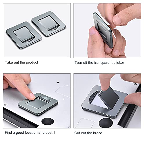 OATSBASF Mini Laptop Stand, Retractable Computer Stand, Portable Notebook Holder, Foldable Invisible Design Cooling Office Universal Non Slip, for MacBook Pro Air iPad Pro Air Surface Tablets (Gray) - color: Gray