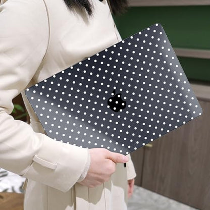 MEEgoodo for M5/M4/M3/M2 MacBook Air 15 inch Case 2026 2025 2024 2023, Case Fit Model (A3448/A3241/A3114/A2941) for MacBook Air 15.3 inch, White Polka Dot - color: White Polka Dot