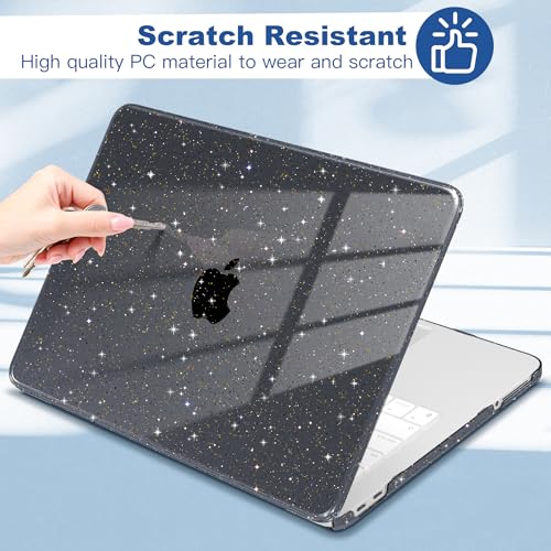 for MacBook Neo 13 inch Case 2026, Ultra-Thin Sparkly Black Star Hard Shell Case with Keyboard Cover & Screen Protector for MacBook Neo 13 A3404, Glitter Black - color: Glitter Black