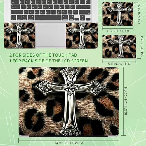 Laptop Skin Sticker Decal, Universal Protective Cover Fit 12 13 14 15.6 Inch Notebook, Reusable Water-Resistant Vinyl Decal w/ 2 Wrist Pads for Business Travel Office, Leopard Print Art - color: Leopard Print Art