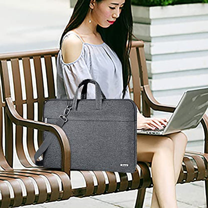 Voova 17.3-17 Inch Laptop Sleeve with Handle, MacBook Sleeve, Gray | Splash-proof 17.3-inch laptop sleeve with handle and removable strap; fits Dell, HP and Lenovo notebooks for business travel - color: Grey, size: 17-17.3 In