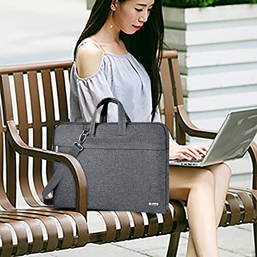 Voova 13.3-13 Inch Laptop Sleeve with Handle, MacBook Sleeve, Gray | Splash-proof laptop sleeve with handle and removable strap; fits 13-inch MacBook Air/Pro M1-M5, HP, Lenovo, Asus and Acer - color: Grey, size: 13-14 Inch(35 x 24 x 2.5 cm)
