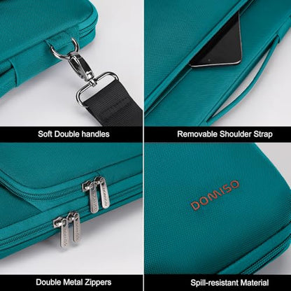 DOMISO 17 inch Laptop Sleeve Protective Case Cover Compatible with 17-17.3 inch HP Dell ASUS Lenovo Chromebook,Waterproof Computer Cases Bag with Shoulder Strap,Turquoise - color: Turquoise, size: 17-17.3 inch