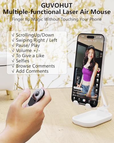 Air Mouse Bluetooth Presenter with Touchpad for PC/iOS/Android, Rechargeable Remote Control for PowerPoint/Keynote/TikTok/Camera/Kindle App (Silver) - color: Silver