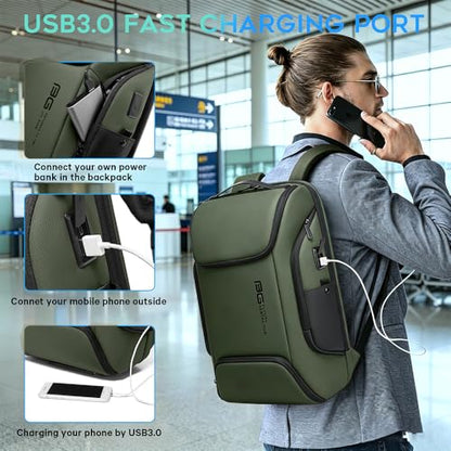 UTURE AESTHEICS Business Laptop Smart backpack Can Hold 15.6 Inch Laptop Commute Backpack Carry on bag for men and women - color: Green