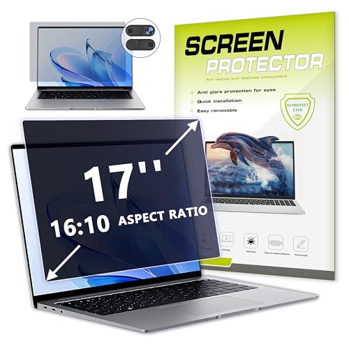 For 17 ″ Laptop Privacy Screen Protectors 16:10 - With camera cover. | Anti-glare protective film, blue light filtering safety shield, For Lenovo, HP, Dell, Acer, Asus, ThinkPad, EnvyXPS - size: 17inch 16:10