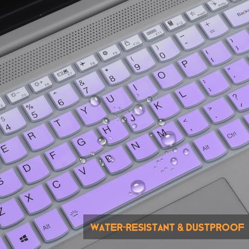 Keyboard Cover for Lenovo Yoga 7i 2-in-1 Laptop 16"/15.6", Ideapad 3/Idepad 3i/Ideapad 5/Ideapad 5 15.6 17.3, Lenovo Ideapad Flex 5 5i 15.6, 16"/IdeaPad Slim 5 5i 15.6, 16, Lenovo V15 G4 G3 G2 Skin - color: Ombre Purple