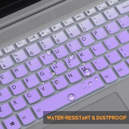 Keyboard Cover for Lenovo Yoga 7i 2-in-1 Laptop 16"/15.6", Ideapad 3/Idepad 3i/Ideapad 5/Ideapad 5 15.6 17.3, Lenovo Ideapad Flex 5 5i 15.6, 16"/IdeaPad Slim 5 5i 15.6, 16, Lenovo V15 G4 G3 G2 Skin - color: Ombre Purple