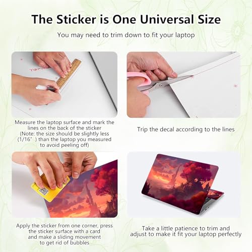 Laptop Skin Sticker Decal, Universal Reusable Vinyl Laptop Cover for 12" 13" 13.3" 14" 15" 15.4" 15.6" Notebook PC, Waterproof Scratch-Resistant with 2 Wrist Pads, Easy to Apply & Remove,Art Painting - color: Art Painting