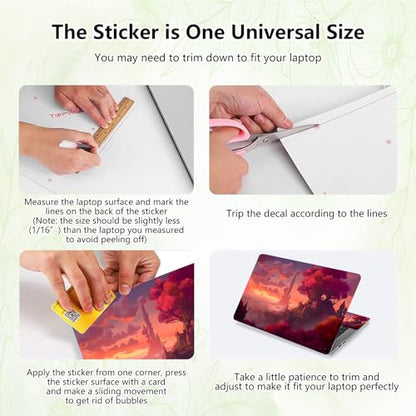 Laptop Skin Sticker Decal, Universal Reusable Vinyl Laptop Cover for 12" 13" 13.3" 14" 15" 15.4" 15.6" Notebook PC, Waterproof Scratch-Resistant with 2 Wrist Pads, Easy to Apply & Remove,Art Painting - color: Art Painting
