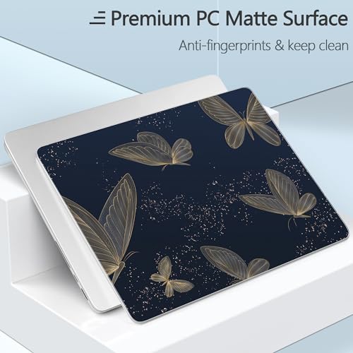 Designed for M5/M4/M3/M2 MacBook Pro 14 inch Case 2025 2024 2023 2021 Model, Ultra-Thin Hard Shell Case with Keyboard Cover & USB Adapter & Webcam Cover, Butterflies in Golden - color: Butterflies in Golden
