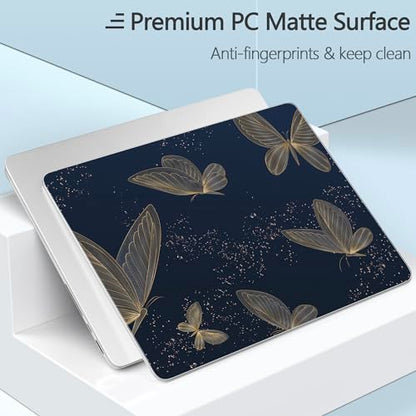 Designed for M5/M4/M3/M2 MacBook Pro 14 inch Case 2025 2024 2023 2021 Model, Ultra-Thin Hard Shell Case with Keyboard Cover & USB Adapter & Webcam Cover, Butterflies in Golden - color: Butterflies in Golden