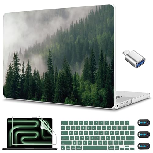 CISSOOK Compatible with MacBook Pro 14 inch Case 2026-2021 M5 M4 M3 M2 M1 | A3434 A3427 A3426 A3112 A3185 A3401 A2918 A2992 A2779 A2442, 5in1 Kit Hard Shell Case, Scratch Resistant, Forest - color: Forest