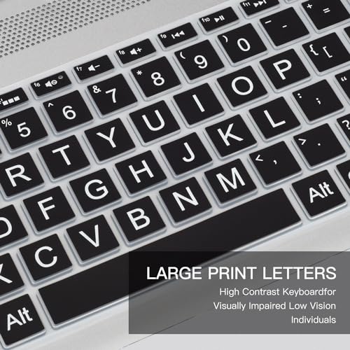 Keyboard Cover for HP 15.6" Laptop15-dw 15-dy 15-ef 15-cc/cs 15t-dw400 15-dy5033dx 15-dy5131wm 15-dy5073dx 15-dy5399nr dy5599nr 15-dy2703dx dy2702dx 15-ef2099nr 15-ef2130wm 15-dw1083wm Skin,Black - color: Black(Large Letters)