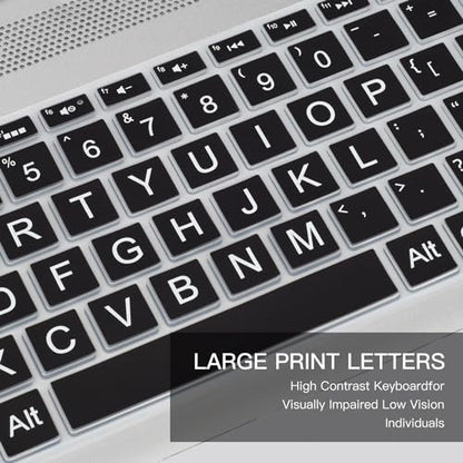Keyboard Cover for HP 15.6" Laptop15-dw 15-dy 15-ef 15-cc/cs 15t-dw400 15-dy5033dx 15-dy5131wm 15-dy5073dx 15-dy5399nr dy5599nr 15-dy2703dx dy2702dx 15-ef2099nr 15-ef2130wm 15-dw1083wm Skin,Black - color: Black(Large Letters)