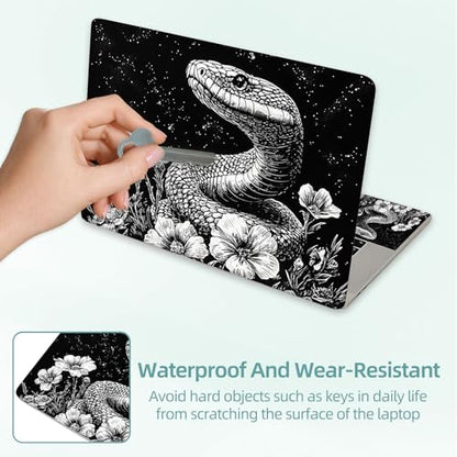 Universal Laptop Skin Decal, 3-Piece Vinyl Protector for 12 13 14 15.6" Notebook, Waterproof Anti-Scratch, Easy Trim & Bubble-Free Finish, Snake in Night Sky - color: Snake in Night Sky