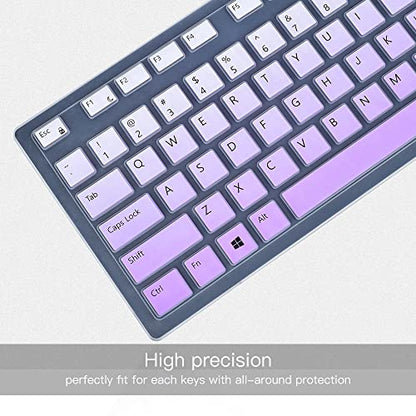 Keyboard Cover for Dell KM636 Wireless Keyboard & Dell KB216 Wired/Dell Optiplex 5250 3050 3240 5460 7450 7050/Dell Inspiron AIO 3475/3670/3477 All-in One Desktop Keyboard Cover Skin, Light Purple - color: Light Purple