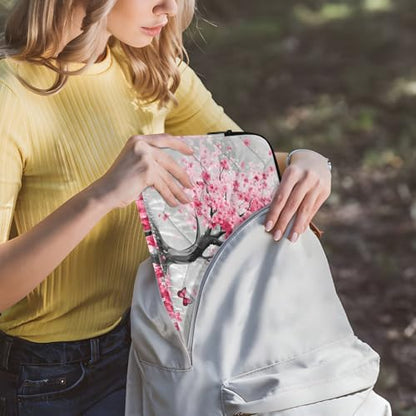Pink Cherry Blossom Tree Laptop Sleeve 13 14 Inch Puffy Quilted Carrying Case Protective Computer Bag Waterproof Laptops Sleeve for Women Men - color: Cherry Blossom, size: Medium