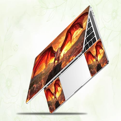 Laptop Skin Sticker Decal, Universal Reusable Vinyl Laptop Cover for 12" 13" 13.3" 14" 15" 15.4" 15.6" Notebook PC, Waterproof Scratch-Resistant with 2 Wrist Pads, Easy to Apply & Remove,B Dragon - color: B Dragon