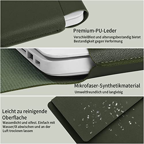 13.3-14 Inch Laptop Sleeve - Thin & Padded Case Compatible with 14" (2022), 13.3" (2015) Models | Portable Dark Green Protective Sleeve - color: Dark Green