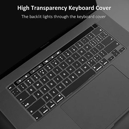 ProElife Keyboard Cover Skin for 2022 MacBook Pro 13.3 inch with Apple M2 Chip & 2021 2020 MacBook Pro 13 inch with Apple M1 (Model: A2338) Accessory Ultra Thin Transparent TPU Keyboard Cover (Clear) | Ultra Thin (0.13 mm), Durable Protective Skin, Dust-p