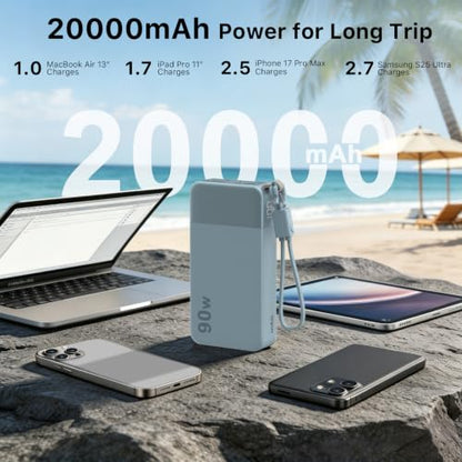 NOBIS Power Bank 90W 20000mAh Laptop Portable Charger - color: Blue