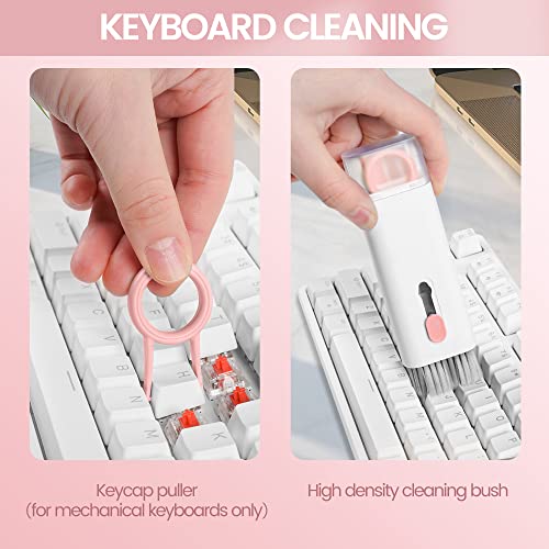 MacBook iPad iPhone Pro Screen Cleaner and Keyboard Tool - AirPod Cleaner - Computer Cleaning Kit (Pink) - color: Pink