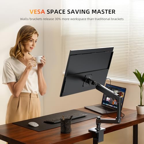 UPERFECT Portable Monitor 4K 24" QLED, 400 Nits 145% sRGB Large Monitor | 3840 * 2160 UHD | USB-C & HDMI | VESA & Stand | Second Screen for Computer, Mini PC, Game Consoles - size: 23.8"