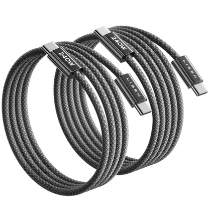 LISEN USB C to USB C Cable, 240W Fast Charging Cable (3.3FT+6.6FT) | 2-Pack, Black | USBC Cable for iPhone 17/16/15 Pro Max, iPad Pro/Air, MacBook Pro/Air, Samsung Galaxy S26 Ultra, Laptop - color: Black, size: 3.3FT+6.6FT