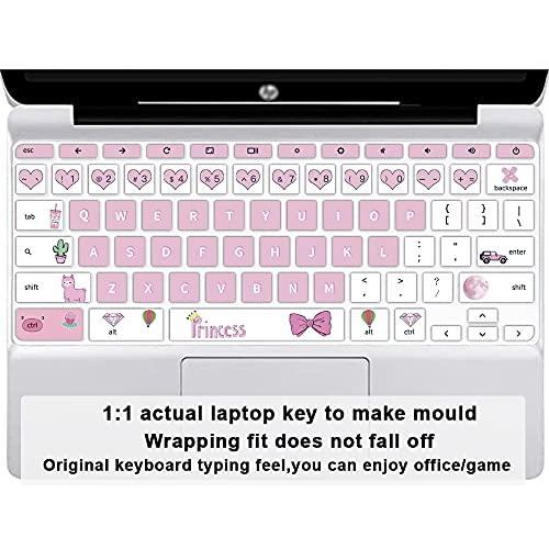 English Silicone Keyboard Cover for HP Chromebook 14-db 14-ca 14-ak Series/Chromebook 14 G2 G3 G4 G5 / Chromebook 11 x360 11.6/ Chromebook 11 G2 G3 G4 G5 G6 EE G7 EE 11.6,Princess - color: Princess