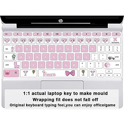 English Silicone Keyboard Cover for HP Chromebook 14-db 14-ca 14-ak Series/Chromebook 14 G2 G3 G4 G5 / Chromebook 11 x360 11.6/ Chromebook 11 G2 G3 G4 G5 G6 EE G7 EE 11.6,Princess - color: Princess