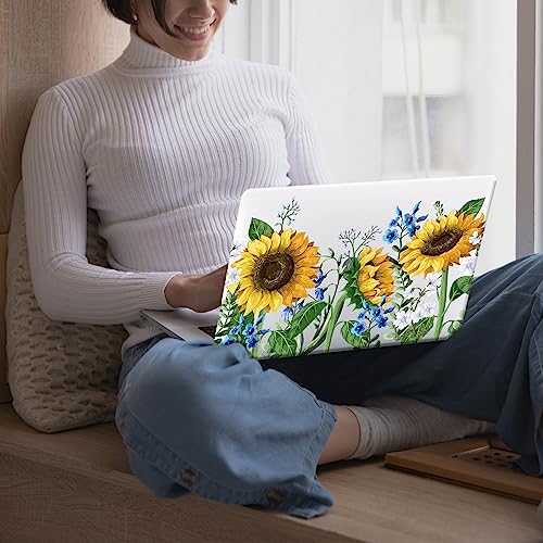 Compatible with MacBook Air 13 inch Case 2022 2021 2020 2019 2018 Release M1 A2337 A2179 A1932 Retina Display Touch ID, Plastic Hard Shell Case & Keyboard Cover, Sunflower - color: 01 Sunflower