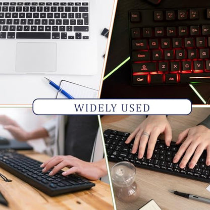 Keyboard Letter Stickers, 4 Pcs Universal English Laptop Keyboard Stickers Replacement with Matte Black Background and White Lettering for PC Computer Laptop Desktop