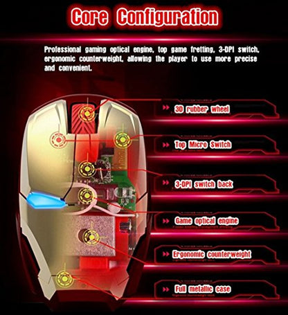 Cool Wireless Mouse, 2.4 G Portable Ergonomic Optical Wireless Mouse with USB Receiver | for Notebook PC Laptop Computer MacBook | with 8G USB Flash Drive | 3 Adjustment Levels