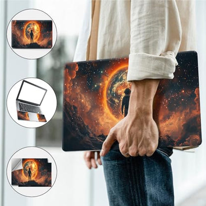 Universal Laptop Skin, DIY Cut-to-Fit Vinyl Cover Compatible with HP, Dell, Lenovo, Mac (13.3" to 15.6"), Anti-Scratch, No Residue & Bubble-Free Protective Decal Sticker, Astronaut Fiery Planet - color: Astronaut Fiery Planet
