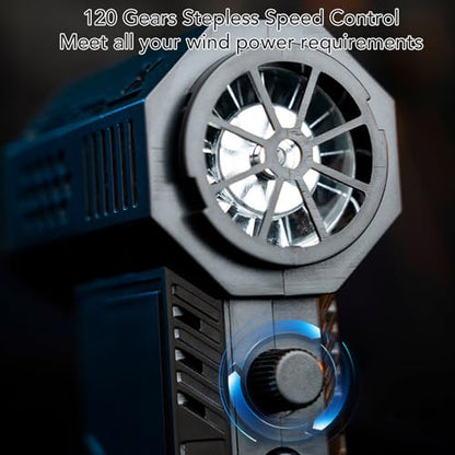 Compressed Air Duster, 150000 RPM Super Power Rechargeable Brushless Motor Cordless Turbo Fan with LED Display and Light Adjustable Jets Dry Cleaning Kit for PC Car Outdoor