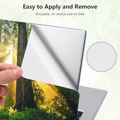 Laptop Skin Sticker Decal, Universal Reusable Vinyl Laptop Cover for 12" 13" 13.3" 14" 15" 15.4" 15.6" Notebook PC, Reusable Waterproof Scratch-Resistant with 2 Wrist Pads,Forest Tree Sunshine - color: Forest Tree Sunshine