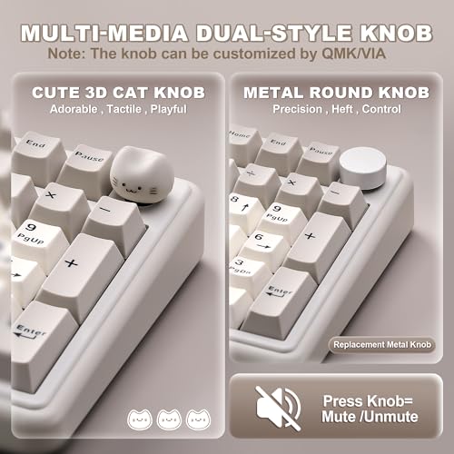 YUNZII B98 PRO 96% Wireless Mechanical Keyboard (Beige, Milk Switch) | QMK/VIA, with Numpad, Dual-Style Knob Design, Creamy Pre-Lubed Switches, Hot Swap, Gasket Mount, RGB for Gaming/Win/Mac - color: Beige, size: Milk V2 Linear Switch
