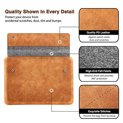 MoKo 13-13.3 Inch Laptop Sleeve Bag with Accessory Pocket | Fits Mac Neo/Pro 13-inch M2/M1, MacPro 14-inch, Mac Air 13.3-inch, iPad Pro 13 and Surface Pro 9/8 13-inch, Gray&Brown - size: 13-13.3 Inch