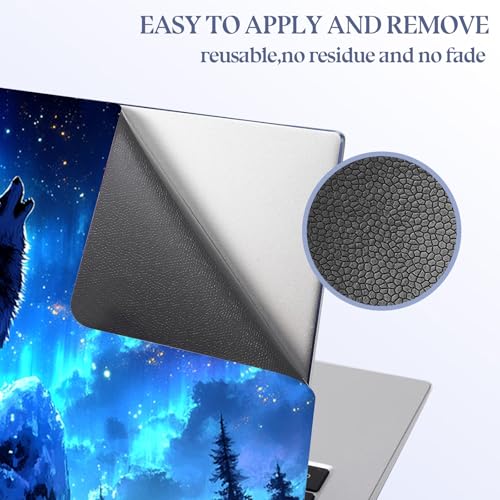 Universal Laptop Skin Sticker Decal,15.6 Inch Laptop Vinyl Cover for 13" 14" 15.6" Laptop,Scratch-Resistant Waterproof Protector Wrap,Reusable with Wrist Pads,Wolf Howl - color: Wolf Howl