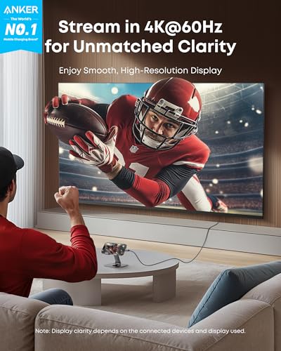 Anker HDMI Cable, 4K@60Hz Ultra-Fast Nylon-Braided USB C to HDMI Cord with Advanced Shielding, Thunderbolt 5/4/3, for MacBook, iPad, iPhone, HD TV, and More(3FT,Black) (Pack of 2) - size: 3FT (Pack of 2)