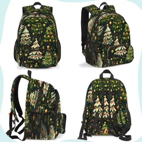 Merry Christmas Laptop Backpack for Women Men, 18.3 Inch Travel Work Backpacks, Christmas Tree Waterproof Computer Casual Daypack Nurse Teacher Bags - color: Multicolor 3