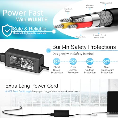 USB C Charger Compatible with Lenovo Laptop Chromebook Charger 65W 45W Type C Fast Power Adapter