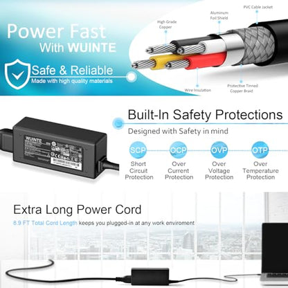 USB C Charger Compatible with Lenovo Laptop Chromebook Charger 65W 45W Type C Fast Power Adapter