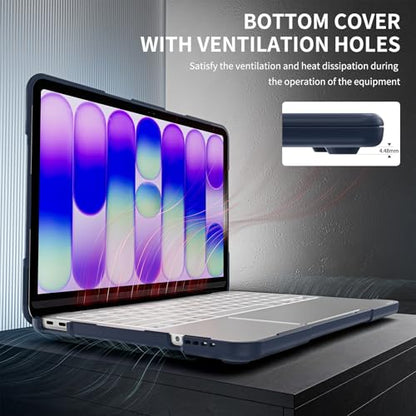 Batianda Heavy Duty Case for MacBook Neo 13 Inch 2026, Indigo | Fits Model A3404 A18 Pro Chip, Ergonomic Foldable Stand Holds 22lbs, TPU Bumper, Matte Translucent Shockproof Hard Shell - color: Indigo