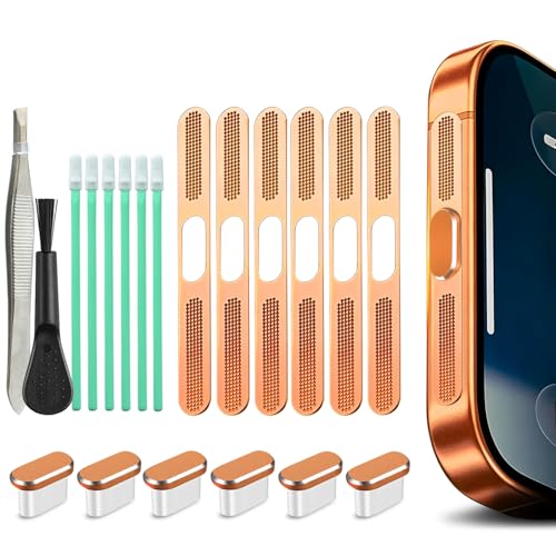 USB C Port Cover Dust Plug, 6 Pack Type C Charging Port Plug Cover with Speaker Dust Cover Phone Accessories for iPhone 17/17 Pro Port Protection Dust Cover (Orange, for 17 and 17 Pro) - color: Orange, size: for 17 and 17 Pro