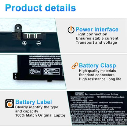 59.16Wh GD03XL N66215-005 Laptop Battery Replacement for HP Envy x360 14 2-in-1 14-fa0000 14-fc0000 14-fc0078TU OmniBook X 14-fe0000 EliteBook Ultra G1q Series GD03059XL N66000-1E1 N66000-2C1 - size: 7.28*3.62*0.25inch GD03XL