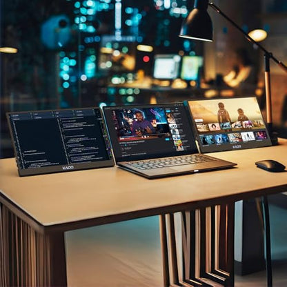 Kado 15.6 Inch 1080p FHD Ultra-Slim Laptop Monitor Second Display | IPS 1920x1080 Adjustable Kickstand, Screen Extender for PC, Mac, Tablet, Phone, Xbox, PS5, Switch USB-C & HDMI Connectivity - size: 72% sRGB