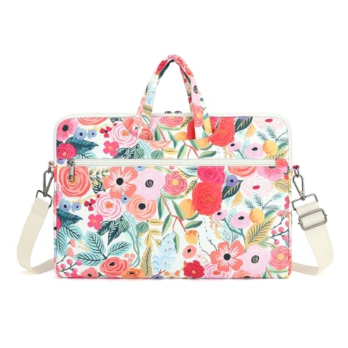Water Resistant Laptop Shoulder Sleeve Case Bag for MacBook Pro 16 inch and 15.6 inch and 16 inch laptop (Flowers) - color: Flowers